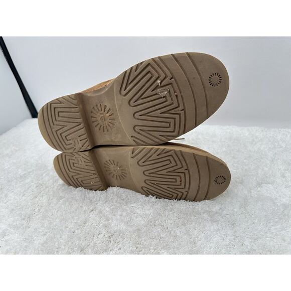 Ugg women's Quincy brown shearling lined boots size 8 Winter Warm Tie Fold Over - Picture 11 of 14